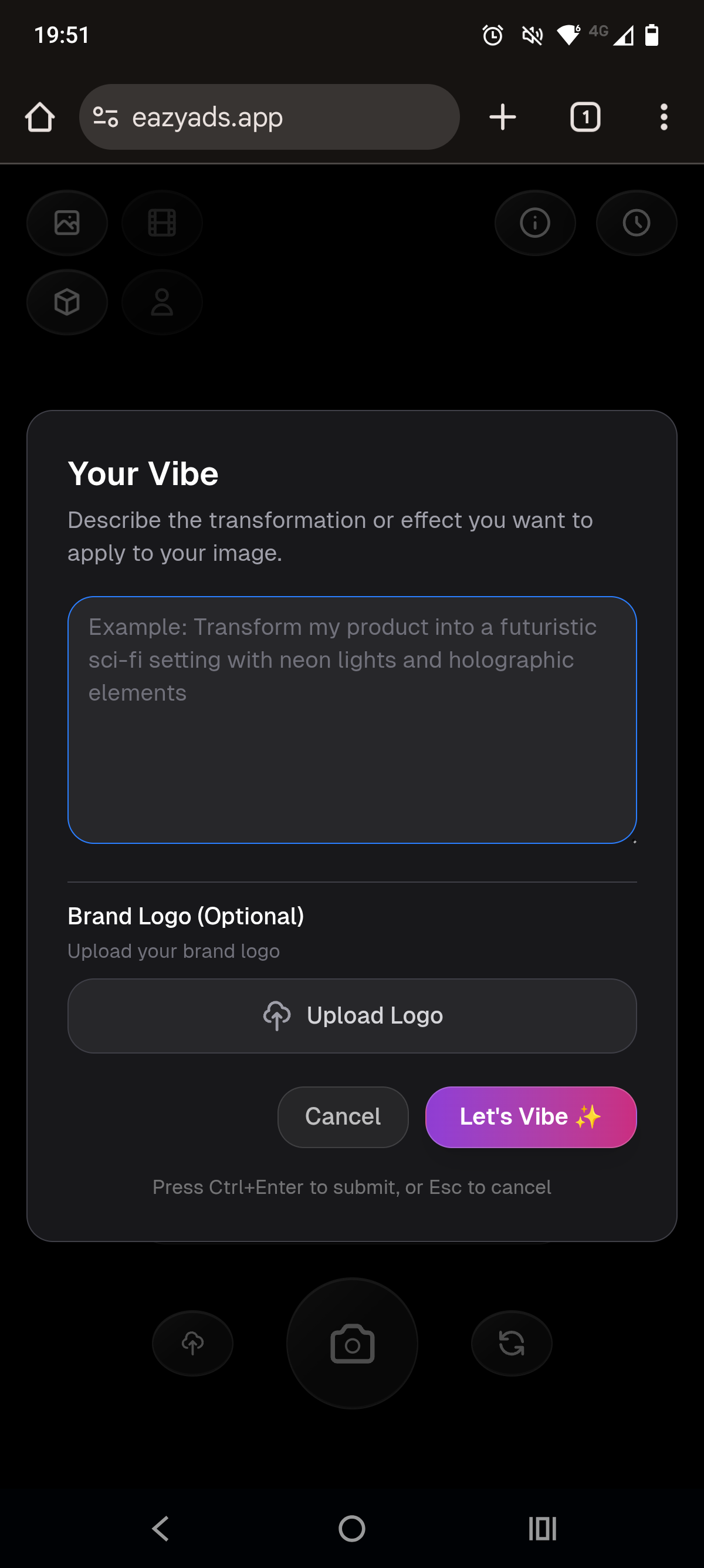 Screen 7: Your Vibe - Custom Prompt